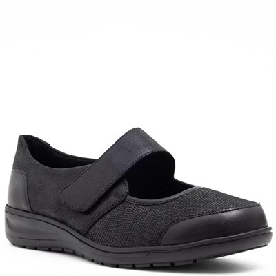 Ортопедические туфли Solidus (Германия)  Katia с эластичными вставками (черный) Solidus Kate S-29503-K-00467
