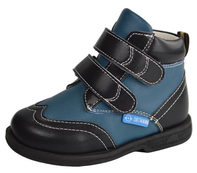 Детские ортопедические ботинки ORTMANN Dallas (чёрный/голубой) - фото 6374