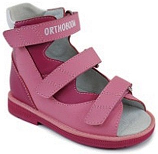 Детские ортопедические сандалии с высоким жестким берцем Orthoboom 71057-01 / розовый-фуксия - фото 6568