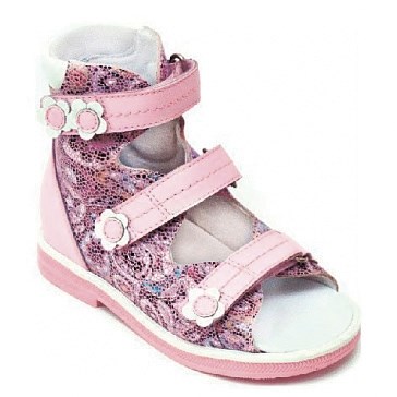 Детская ортопедическая обувь с высоким берцем Orthoboom 71497-2 (светло-розовый с цветами) - фото 7825
