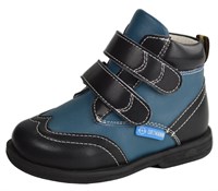 Детские ортопедические ботинки ORTMANN Dallas (чёрный/голубой)