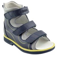 Orthoboom 71057-09 (темно-синий-серый) - Детская ортопедическая обувь с высоким берцем