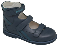 Детская ортопедическая обувь с высоким берцем Orthoboom 81597-32 (темно-синий)