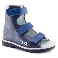 Детская ортопедическая обувь с высоким берцем Ортобум 71057-09 (темно-синий)