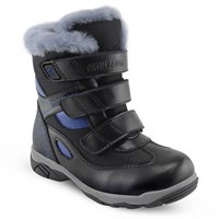 Зимняя ортопедическая обувь для детей - Ортобум 63395-43 (черный с синим)