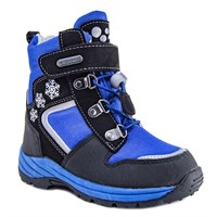 Зимняя ортопедическая обувь для детей - Ортобум 63495-22 (черный с лазурным)