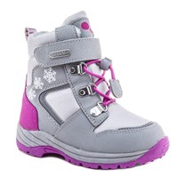 Зимняя ортопедическая обувь для детей - Ортобум 63495-22 (серо-жемчужный с розовым)
