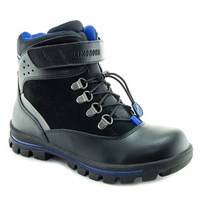 Зимняя ортопедическая обувь для детей - Ортобум 87054-01 (глубокий черный с лазурным)